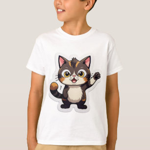 Warum so still? – Verwirrter Katzenaufkleber T-Shirt