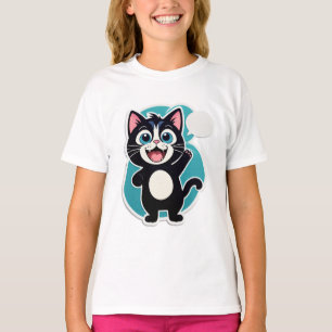 Warum so still? – Verwirrter Katzenaufkleber T-Shirt