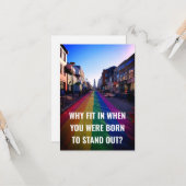 Warum sollte man hineinpassen, als man Geboren war Karte (Vorderseite/Rückseite Beispiel)