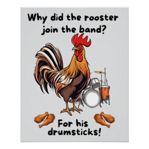 Warum trat der Hahn der Band bei? Für seinen Drums Poster