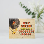 Warum überquerte das Huhn die Straße? Postkarte (Stehend Vorderseite)