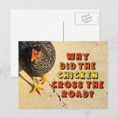 Warum überquerte das Huhn die Straße? Postkarte (Vorne/Hinten)