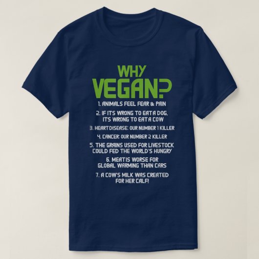 Warum Vegan Vegetarisches Veganismus Pflanzenbasie T-Shirt (Design vorne)