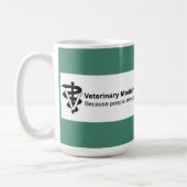 Warum Veterinärmedizin? 15 Unze. Grüne gestreifte Kaffeetasse (Links)