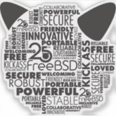 Warum wir FreeBSD 25th Anniversary Sticker Liebe (Vorderseite)