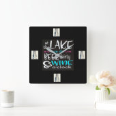 WARUM WIR LEBEN **AM SEE** KLICKEN QUADRATISCHE WANDUHR (Zuhause)