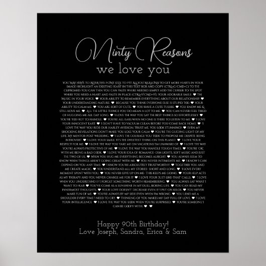 Warum wir Liebe Sie Poster Black 90 (Vorne)