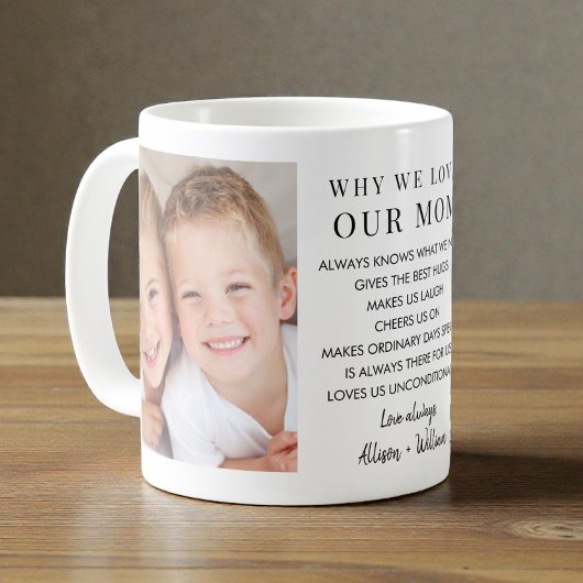 Warum wir Mama lieben Foto Kaffeetasse