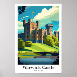 Warwick Castle Scotland Reisen Vintag Poster