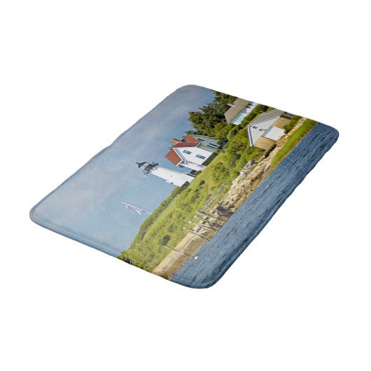 Warwick Neck Lighthouse, Rhode Island Bath Mat Badematte (Schrägansicht)