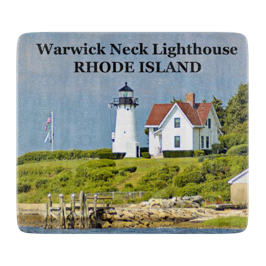 Warwick Neck Lighthouse Rhode Island Cutting Board Schneidebrett (Vorderseite)