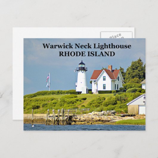 Warwick Neck Lighthouse, Rhode Island Postcard Postkarte (Vorne/Hinten)