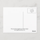 Warwick Neck Lighthouse, Rhode Island Postcard Postkarte (Rückseite)