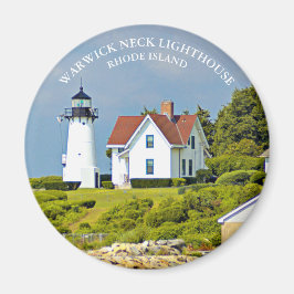 Warwick Neck Lighthouse, Rhode Island Round Magnet