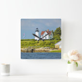 Warwick Neck Lighthouse, Rhode Island Wall Clock Quadratische Wanduhr (Zuhause)
