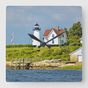 Warwick Neck Lighthouse, Rhode Island Wall Clock Quadratische Wanduhr