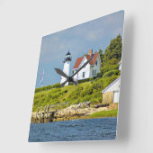 Warwick Neck Lighthouse, Rhode Island Wall Clock Quadratische Wanduhr (Winkel)