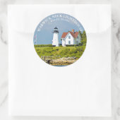 Warwick Neck Lighthouse, RI Round Aufkleber (Tasche)