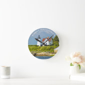 Warwick Neck Lighthouse, RI Round Wall Clock Runde Wanduhr (Zuhause)