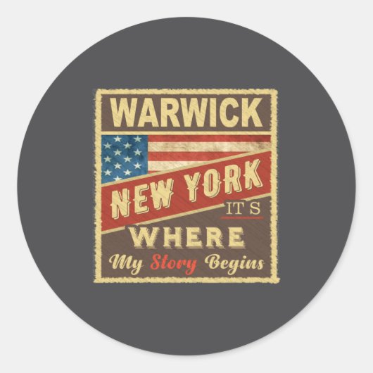 Warwick Ny Its Where My Story Begins Runder Aufkleber (Vorderseite)