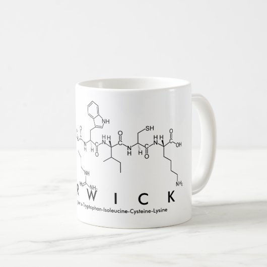 Warwick Peptidname Tasse (VorderseiteRechts)
