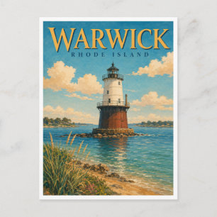 Warwick Rhode Island Conimicut Light GeoSaga Postkarte