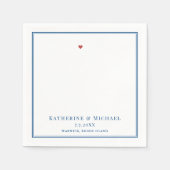 Warwick RI Karte Elegant Navy Blue Wedding Serviette (Vorderseite)