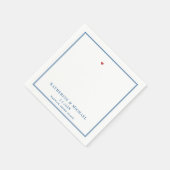 Warwick RI Karte Elegant Navy Blue Wedding Serviette (Ecke)