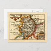 Warwickshire Landkreis England Alte antike Karte (Vorne/Hinten)