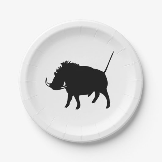 Warzen-Schwein Pappteller (Vorderseite)