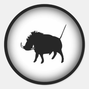 Warzen-Schwein  Runder Aufkleber