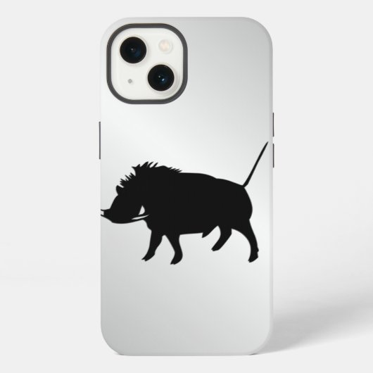 Warzen-Wildschwein Silber iPhone Hülle (Rückseite)