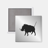 Warzen-Wildschwein Silber Magnet (Vorderseite/Rückseite)