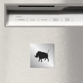 Warzen-Wildschwein Silber Magnet (In Situ (Geschirrspüler))