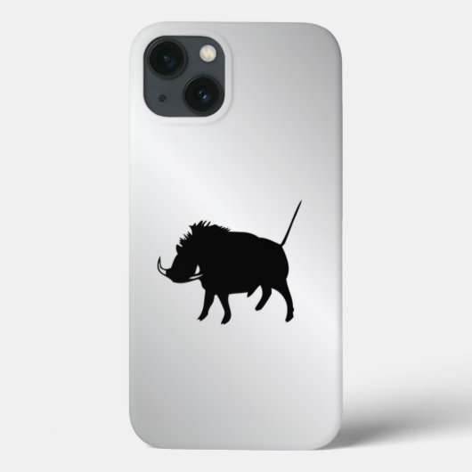 Warzenschwein Silber Case-Mate iPhone Hülle (Rückseite)