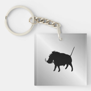 Warzenschwein Silber Schlüsselanhänger