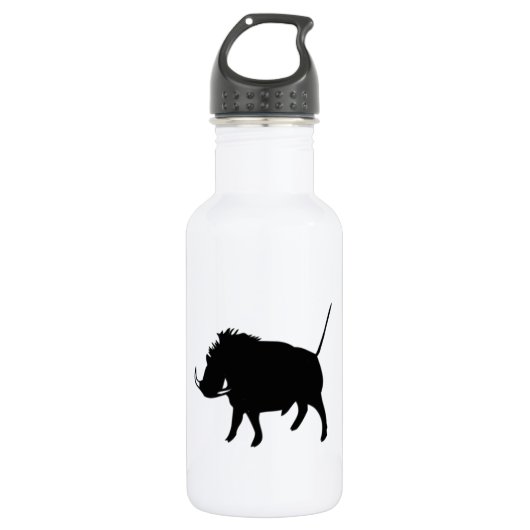 Warzenschwein Silber Trinkflasche (Vorderseite)