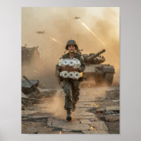 Warzone-Überlebensposter mit absurdem Humor