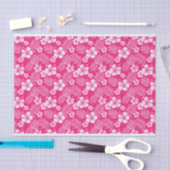 WARZPINK MIT TROPISCHEN WEISSEN HIBISKEN BLUME SEIDENPAPIER (Handwerk)