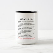 Was 2 ist+2? Lustige Cpa Zweifarbige Tasse (Mittel)