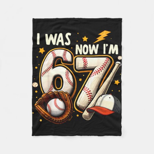 Was 6 7 birthday boy baseball funny 6 7 meme kids fleecedecke (Vorderseite)