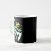 Was 6 Now I'm 7 Year Old Birthday 67 Monster Truck Kaffeetasse (Vorderseite Links)