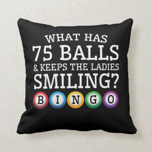 Was 75 Bälle Damen-lächelndes Bingo behalten Kissen