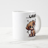 "...was?" Adorable verwirrte Cartoon-Welpe Jumbo-Tasse (Vorderseite Rechts)