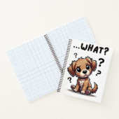 "...was?" Adorable verwirrte Cartoon-Welpe Notizblock (Innenseite)
