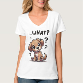 "...was?" Adorable verwirrte Cartoon-Welpe T-Shirt