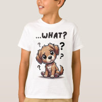 "...was?" Adorable verwirrte Cartoon-Welpe