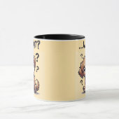 "...was?" Adorable verwirrte Cartoon-Welpe Tasse (Zentrum)