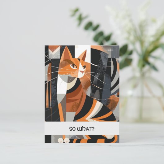 Was also? Arrogant-Posh-Katze Postkarte (Stehend Vorderseite)