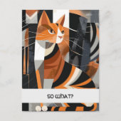 Was also? Arrogant-Posh-Katze Postkarte (Vorderseite)
